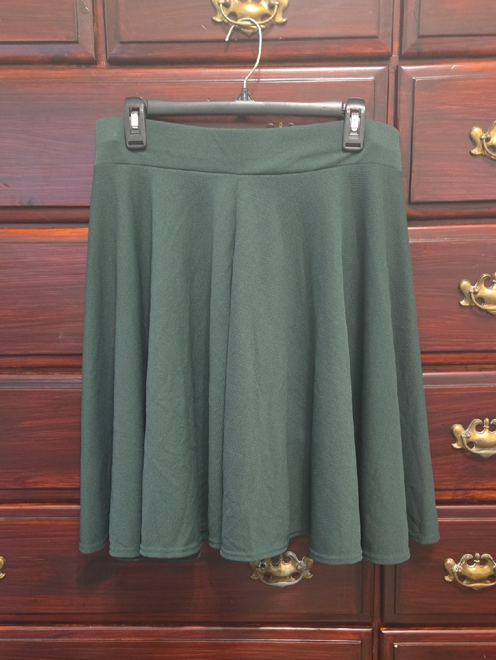 Women's Dark Green Skater Skirt - Classic Circle Silhouette